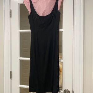 D&G Black flair crepe cocktail dress  scoop back crew neck size 10